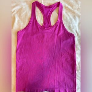 Lululemon Swiftly Racerback Tank Hip Length, Pow Pink Sakura Pink Stripe, 8, EUC